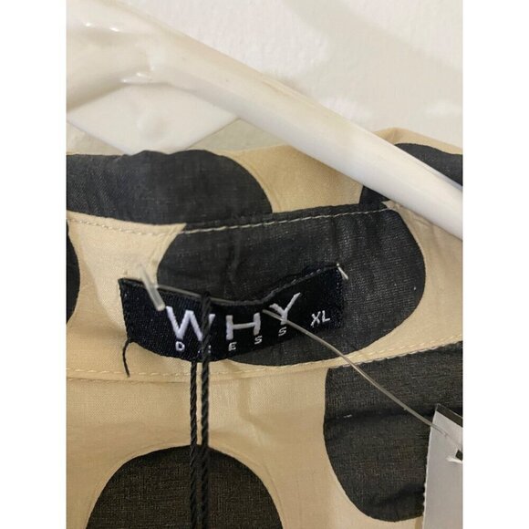 NWT Why Dress Apparel Button Front High Low Short Sleeve Dress - XL - Picture 3 of 13